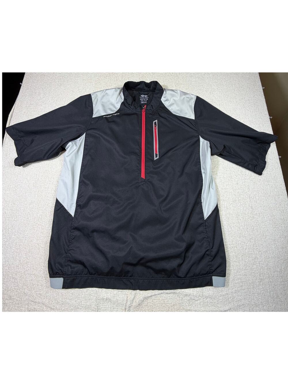 Snake Eyes Men 2XL Black Red Weather18 1/4 Zip Short Sleeve Performance Pullover